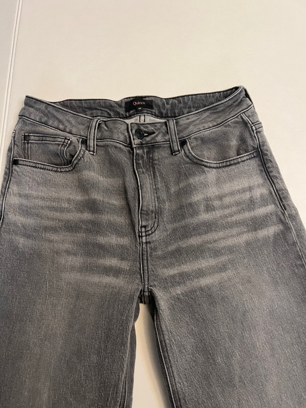 QUINCE ORGANIC COTTON BELLA STRETCH RELAXED STRAIGHT LEG JEANS GRAY SIZE 29 - Picture 7 of 15
